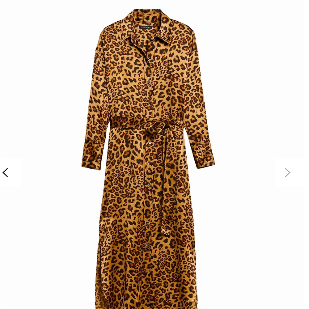 Timeless Brown Leopard print collared shirt dress